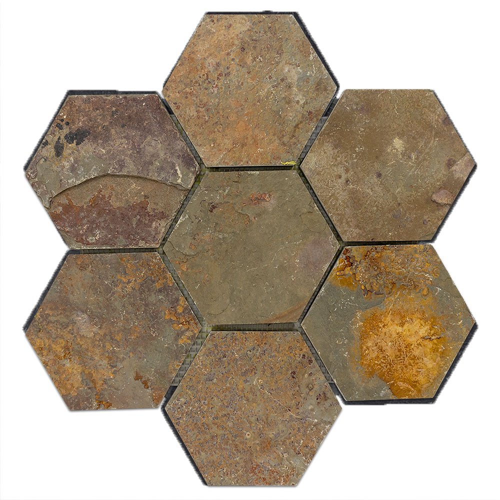 Rust Hexagon Culture Stone
