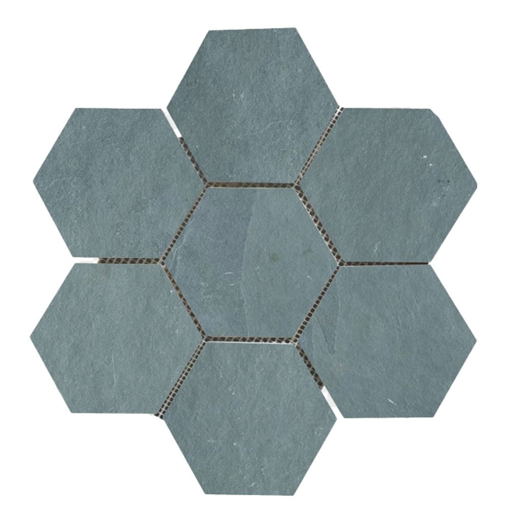 Green Hexagon Crackle Slate