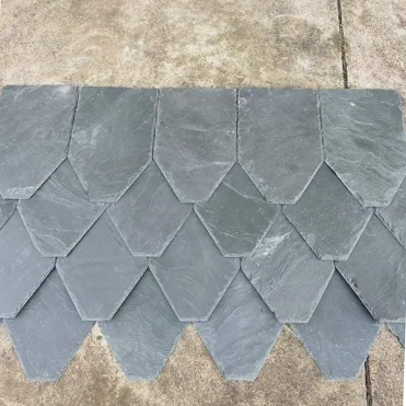 HandmadeMadeNaturalFish ScaleSlateRoofing TileIndustrialDesignDiamondCutRoofPanel – ForHistoricalCustomHotelProject