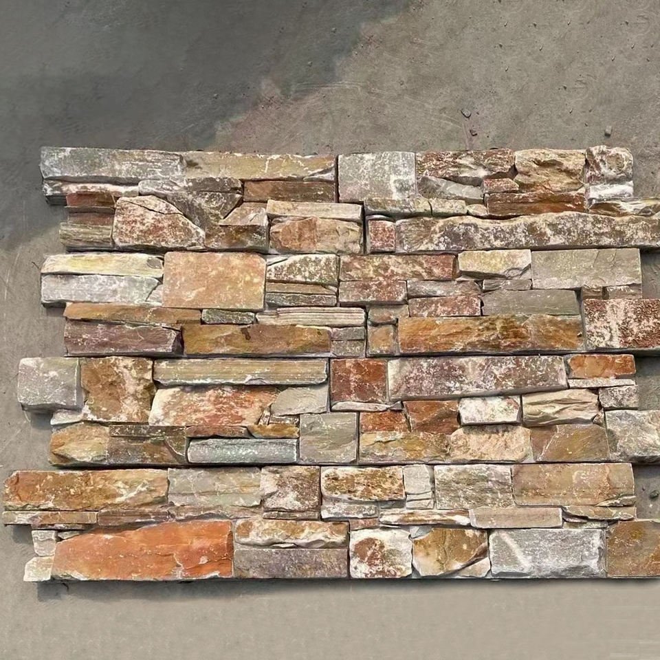 GoldQuartziteWallCladdingYellowQuartzStackedStoneVeneerSplitStyleSurfaceNaturalStoneWall Panel – ForExteriorInterior