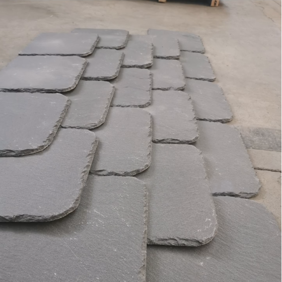 IndustrialStyleTraditionalCustomRoofProjectForHandmadeNaturalSlateRoofing Tile – WithRound EdgeBeavertailTile