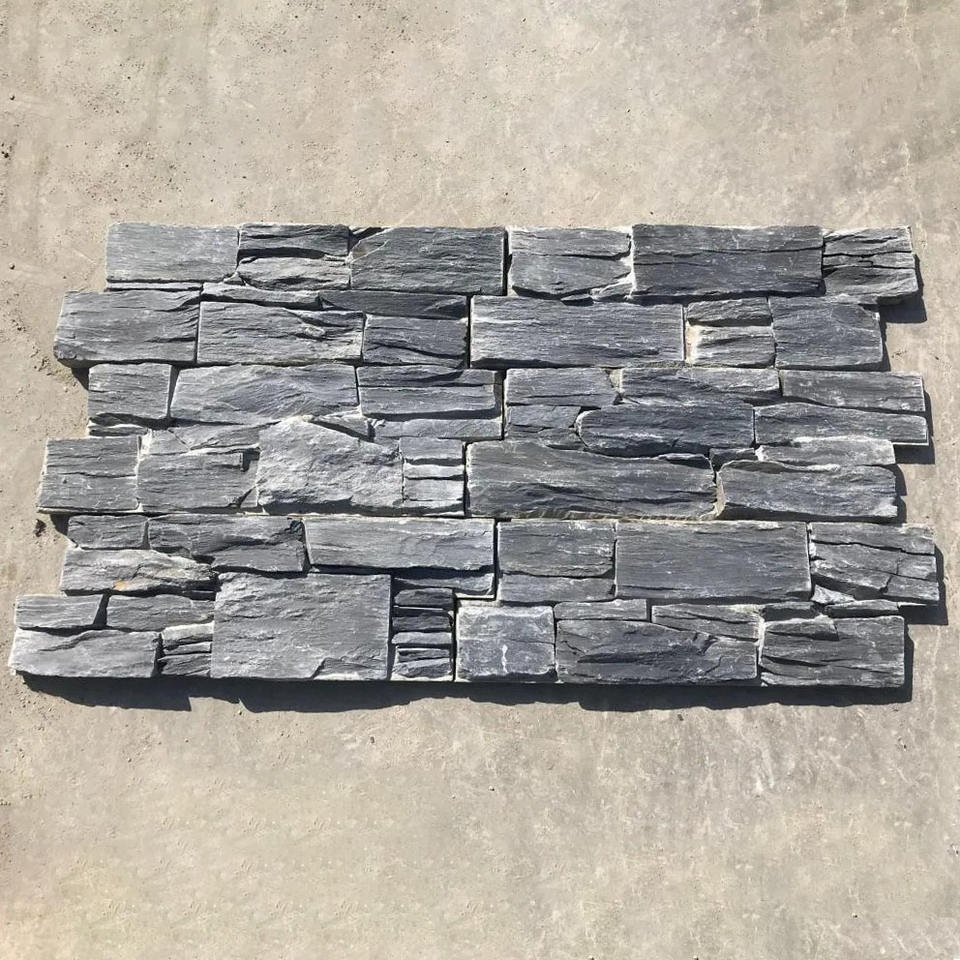 ModernBlackSlateClassificationLedgerPanelNaturalStackedStoneWallCladdingSplitStylePanelSlateStoneExterior/Interior