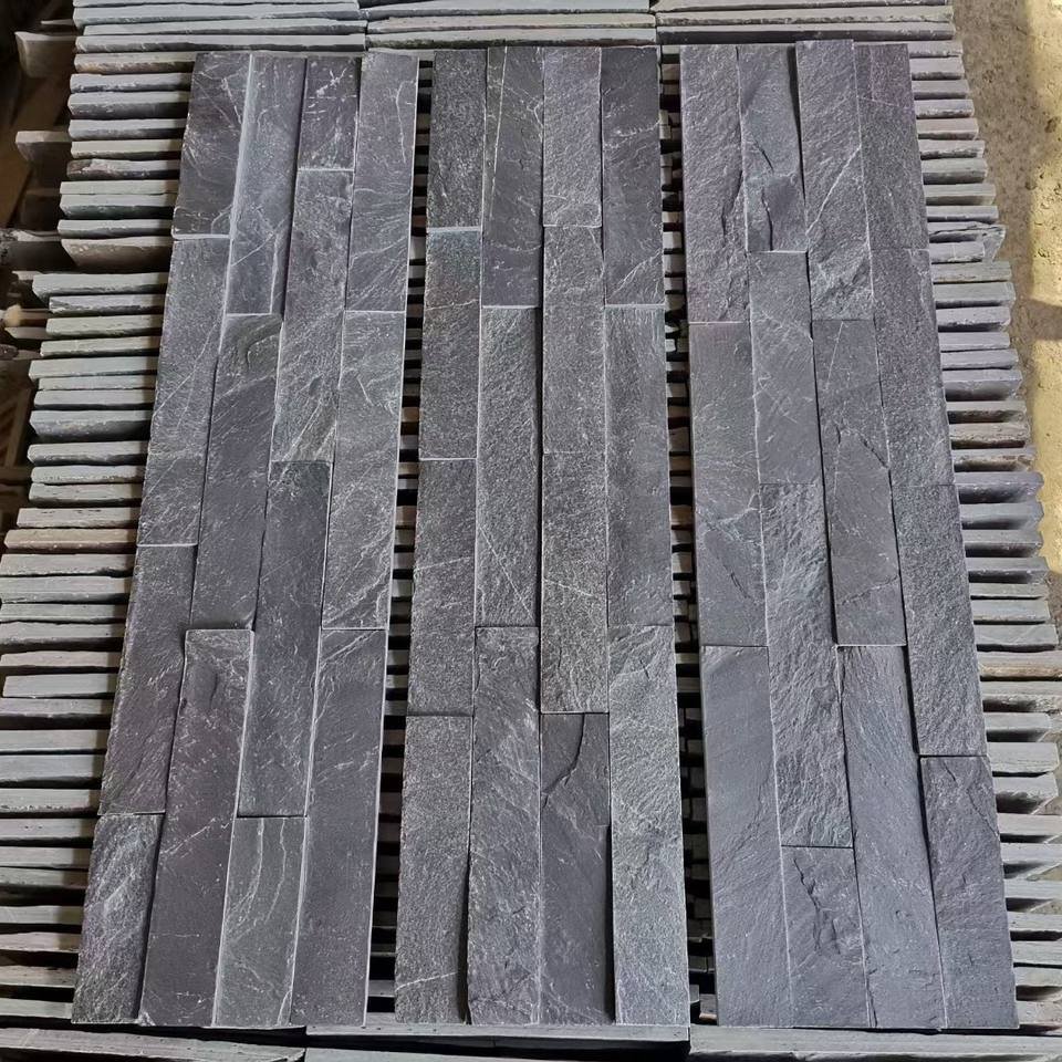 ModernDesignWoodCharcoalSlateStoneBlackEco – friendlyAcid ResistantThinBoardVeneerWall Panel – ForHotelVillaExterior WallDecoration