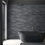 ModernDesignWoodCharcoalSlateStoneBlackEco – friendlyAcid ResistantThinBoardVeneerWall Panel – ForHotelVillaExterior WallDecoration 5