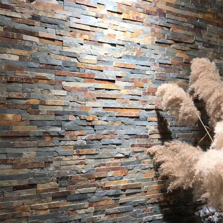 HotelAndVillaExterior WallAndInterior WallDecorationModernNaturalSlateZ ShapeStackedStonePanelSplitClassificationLedger
