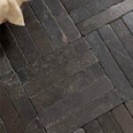 ModernVintageBlackTravertineStripTileSmallTileHerringboneStoneSpecialColorWallOutdoorPatioIndoorFloorDecoration 1