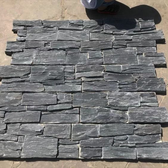 ModernStyleNaturalSlateVillaBlackSlateVeneerOutdoorDecorationExterior WallCladdingSplit