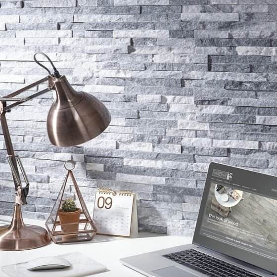 NaturalQuartziteStoneFinishShinyIceGreyFlexibleExterior WallPanelModernWallDecoration3DSplitWall PanelTile