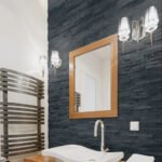 NaturalSlateThinWithStackedStoneWallCladdingPanelSplitVeneerStoneTileBathroomDecorationWall 5