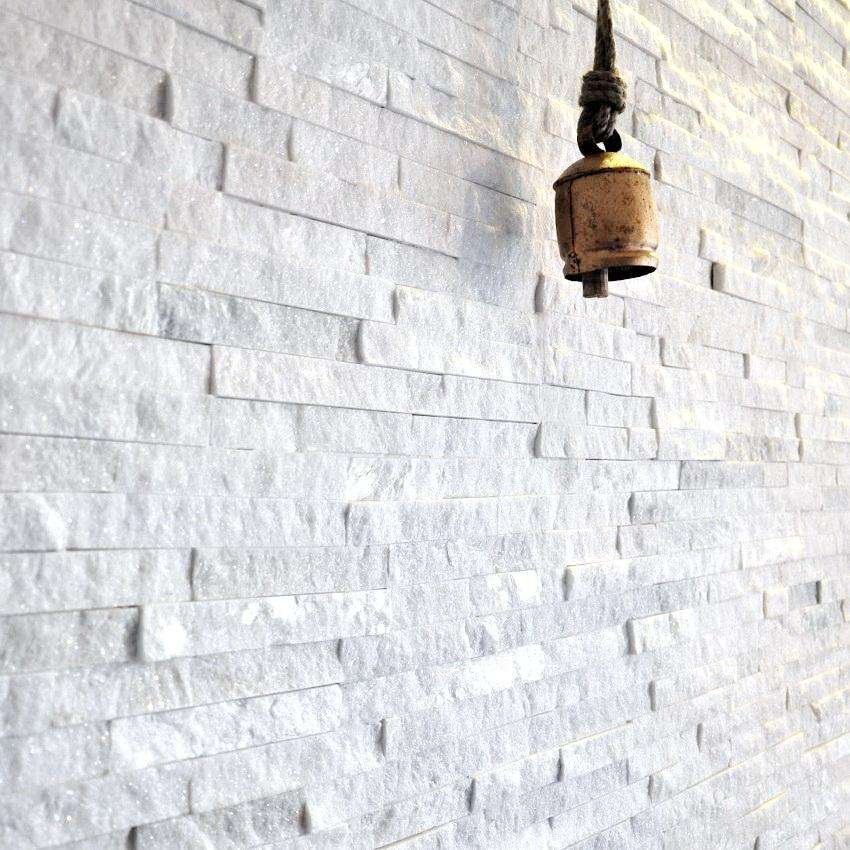 NaturalWhiteCulture StoneQuartziteStackedStonePanelSplitStyleNaturalStoneLedgerInnerExterior WallCladding