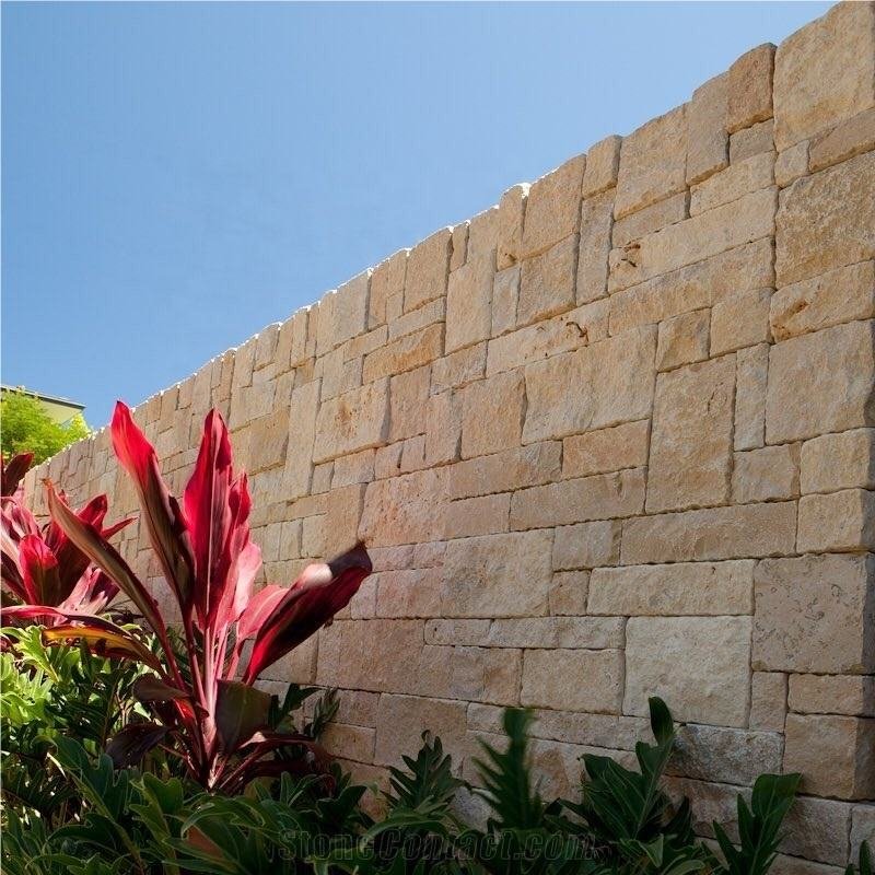Exterior WallRandomSquare StoneYellowLimestoneWallCladdingNaturalSplitStoneVeneer