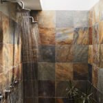 RusticIndoorShowerTileNaturalRustSlateSquareStoneWallAndFloorBathroomAcid ResistantSplitSurface 1