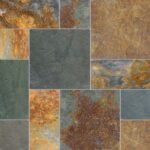 RusticIndoorShowerTileNaturalRustSlateSquareStoneWallAndFloorBathroomAcid ResistantSplitSurface 4