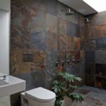 RusticIndoorShowerTileNaturalRustSlateSquareStoneWallAndFloorBathroomAcid ResistantSplitSurface 6