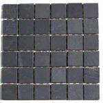 HonedBlackSlateSquareMosaicTile – Eco – friendlyDurableNaturalStoneWall Tile，SuitableForKitchenAndOutdoorTerrace 2