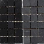 HonedBlackSlateSquareMosaicTile – Eco – friendlyDurableNaturalStoneWall Tile，SuitableForKitchenAndOutdoorTerrace 4