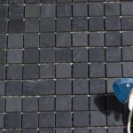 HonedBlackSlateSquareMosaicTile – Eco – friendlyDurableNaturalStoneWall Tile，SuitableForKitchenAndOutdoorTerrace 6