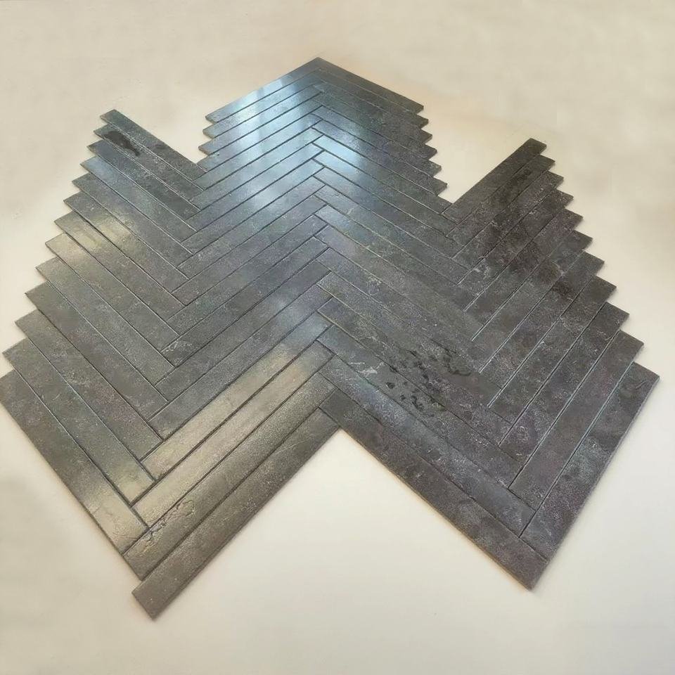 CustomSizeNaturalBlackSlateHerringboneMosaicModernIndoorOuterDecorationWall