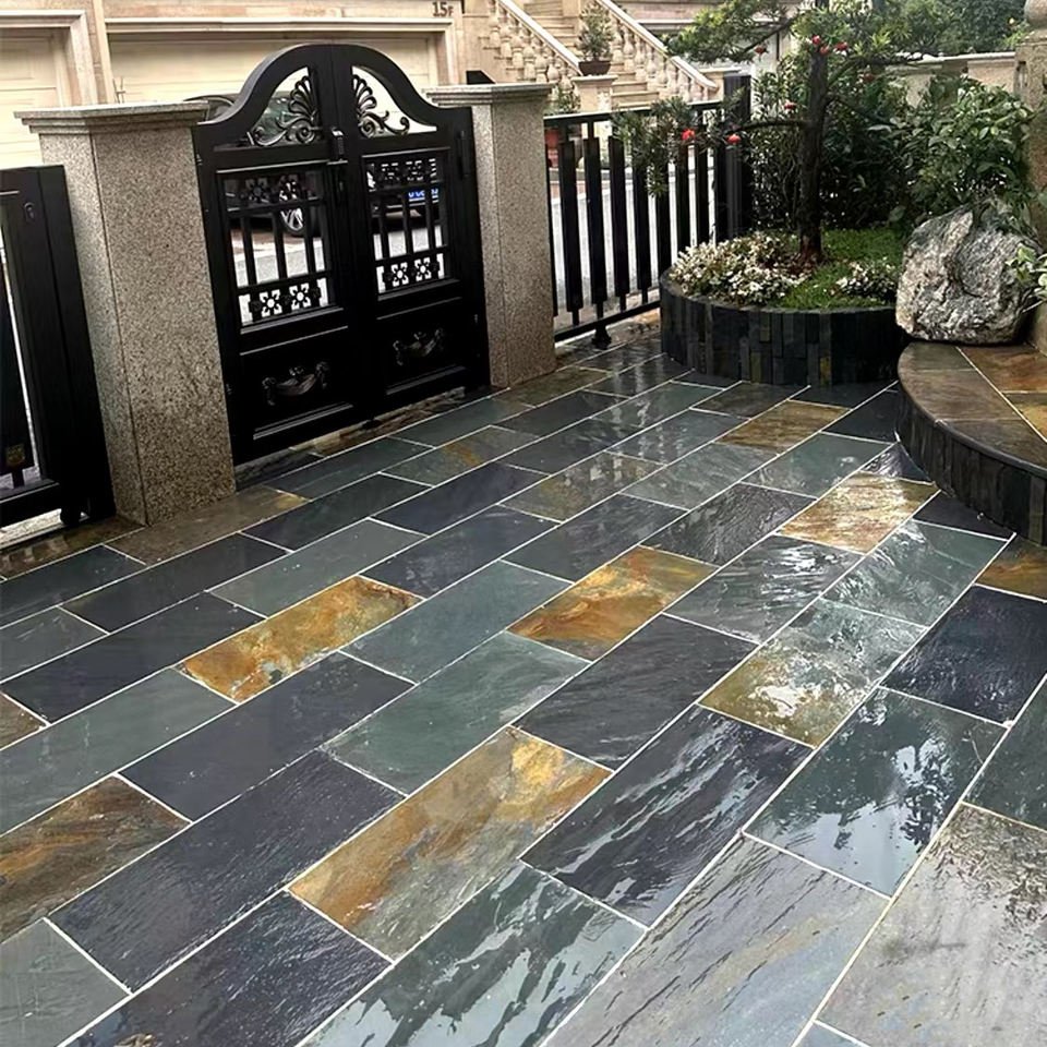 ModernAnti – slipOutdoorFloor TileManufacturerSellVillaForNaturalMultiColorBlueStoneRustSlatePaver