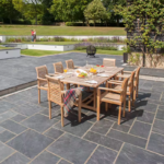 ModernDesignNaturalBlackSlateTileOutdoorPatioPaverPaving StoneCheapVillaFloorAcid ResistantSplit 6