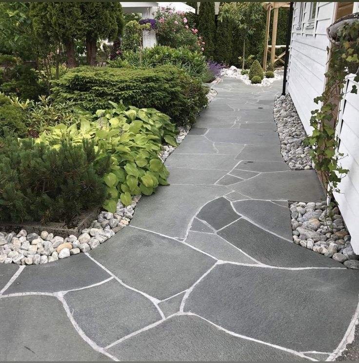 ModernNaturalSlateOutdoorPaverHighQualityRandomShapeStoneTileRusticSplitSlateAnti – slipGardenTerrace