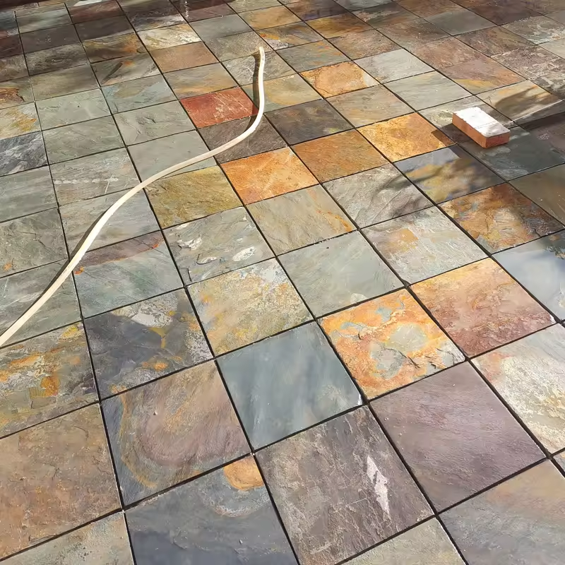 NaturalSlateSplitSlateFloor TilePaverOutdoorNaturalRustColorfulSlateNoFadeAnti – slipFloor Tile