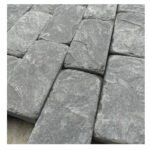 WholesaleModernVintageBlackSlateCobblestonePaverNaturalTumbledStoneCubeTileOutdoorDrivewayPaving 1