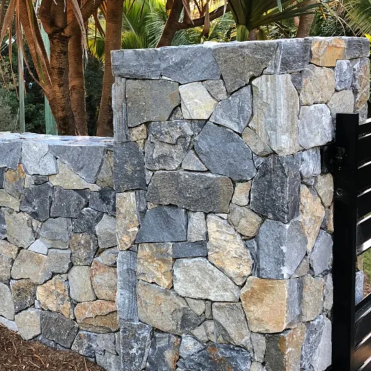 BlueGreyNaturalQuartzWall StoneCladdingRusticExteriorDecorationFacadeWall PanelTileLooseVeneer