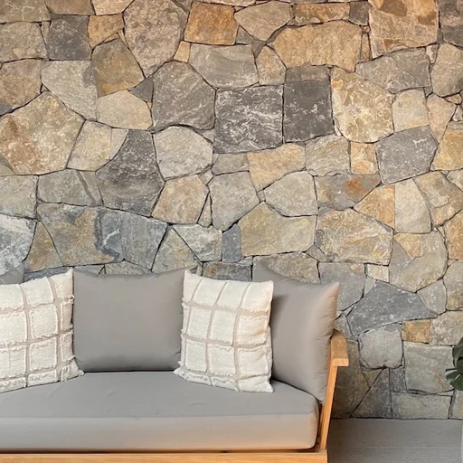 IrregularNaturalQuartziteTileWallCladdingPanelModernBlueGreyLooseVeneer，ForGardenTerraceAndIndoorDecoration